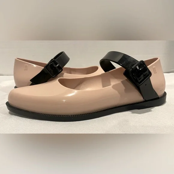 Melissa Shoes Melissa Mary Jane Pink Black Buckle Ankle Strap